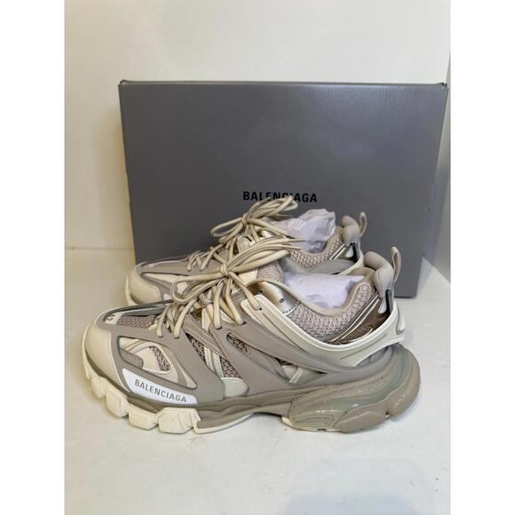 Balenciaga Track Sneakers Speckled Beige SZ 46 Brand New - Picture 2 of 5
